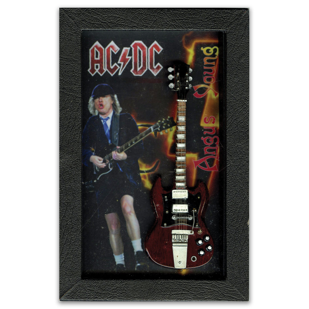 Angus Young (ACDC) guitar tribute outlet shadow box 12”x12” frame