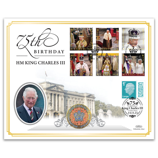 HM King Charles III 75th Birthday Special Coin Cover