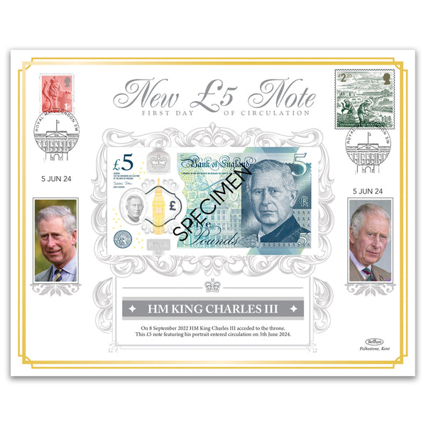 HM King Charles III £5 Special Note Cover