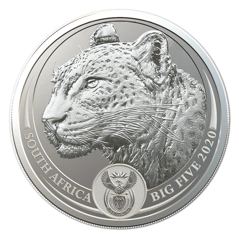 South Africa The Big 5 Leopard 2020 1 Ounce Fine Silver Coin