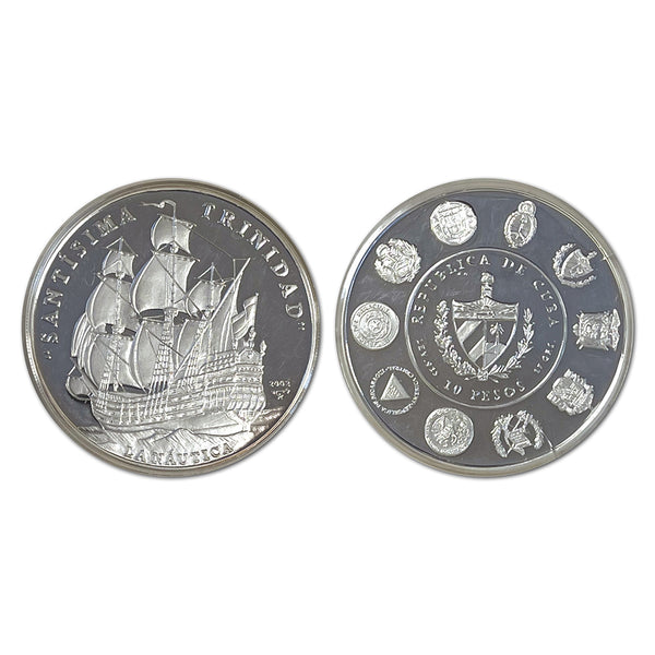 2002 Santsima Trinidad 10 Pesos 0.925 Silver Coin. 27.1g_CXC0337