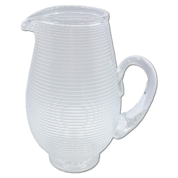 Bob Crooks Large Clear/White Venetian Jug