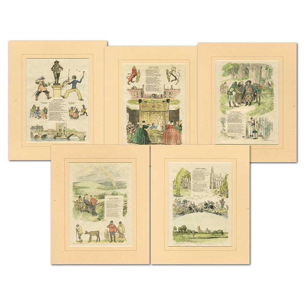 County Songs - 1928 Hand-Coloured Prints x 13