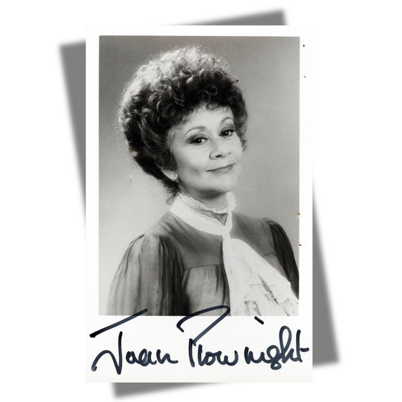 Signed black and white photograph of Joan Plowright