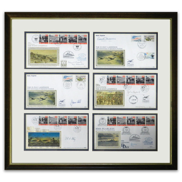 1994 50th Anniversary D-Day Landings x6 Framed Signed Covers