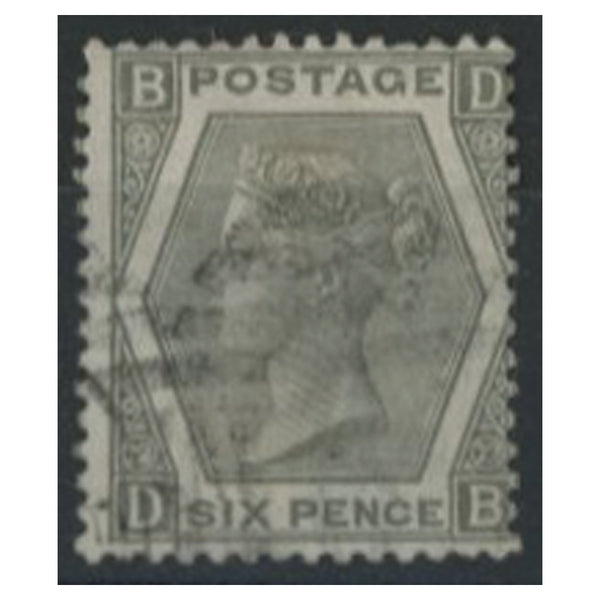 GB 1873 6d Grey, plate 12, good to fine used. SG125_GB0125LU1