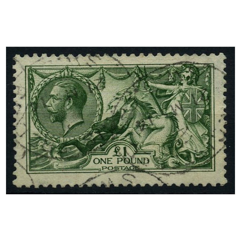 GB 1913 £1 Dull blue-green, fine used with registration CDSs, an attractive example. SG404