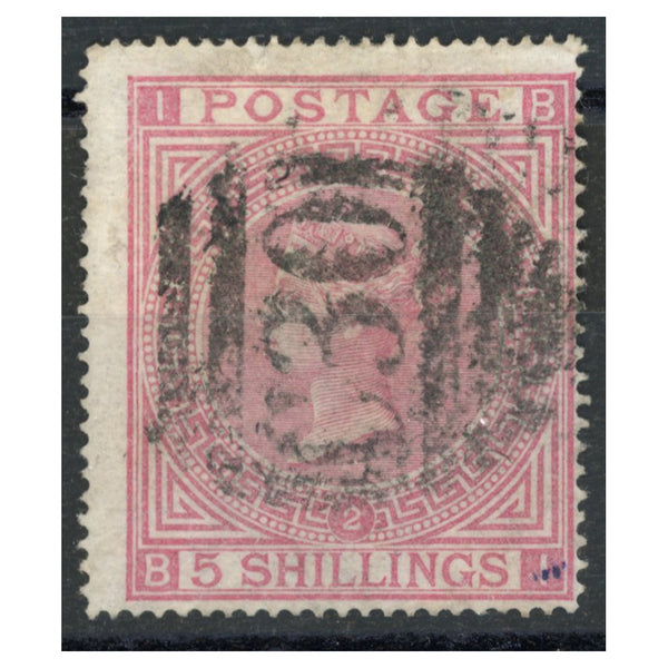 1867-81 5/- Rose, plate 2, used with Valparaiso €˜C30€™ duplex. SGZ88_GBCHILE0088U