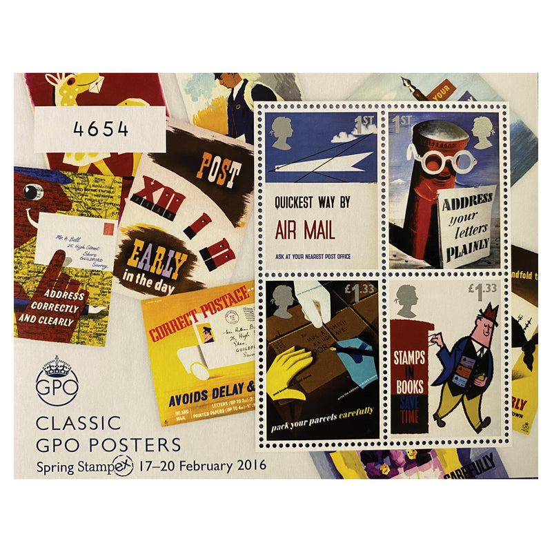 2016 Classic GPO Posters M/S Stampex Overprint Presentation Pack