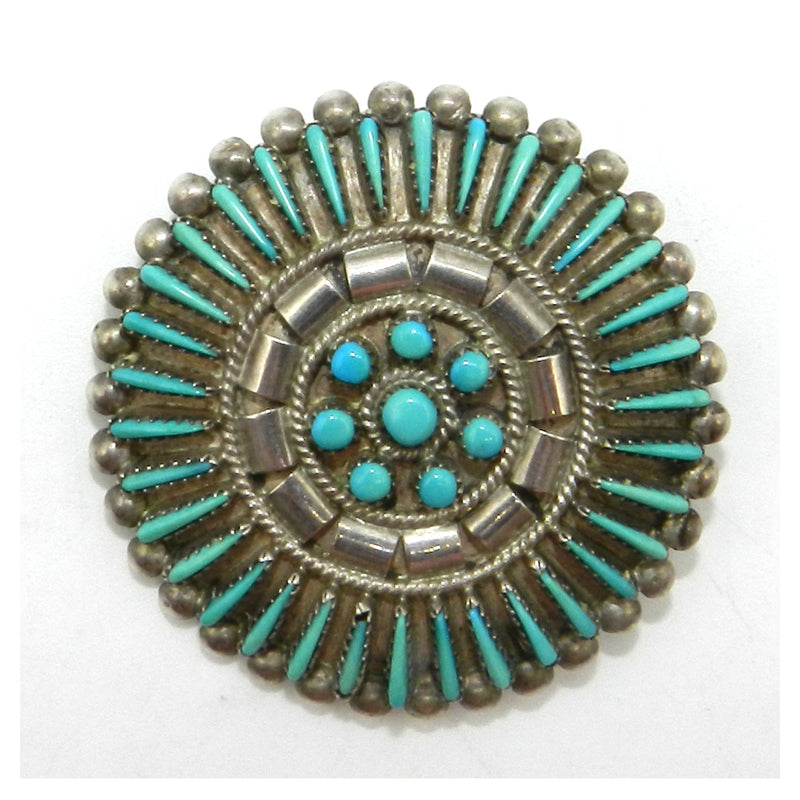 Zuni Silver & Turquoise Pendant / Brooch_JLY0118