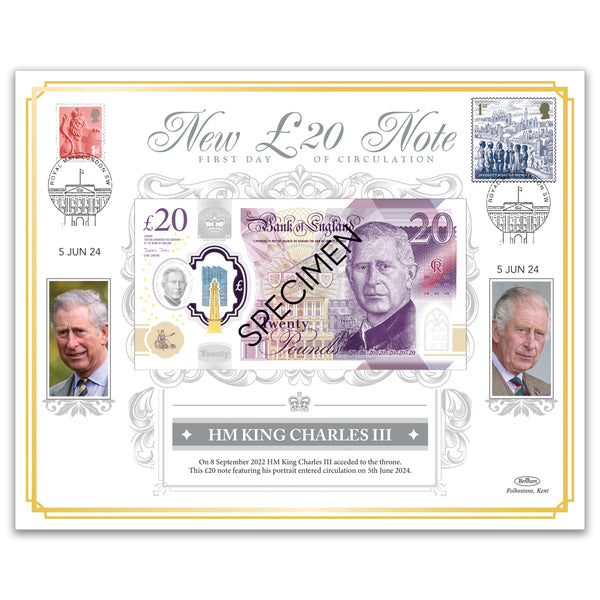HM King Charles III £20 Special Note Cover