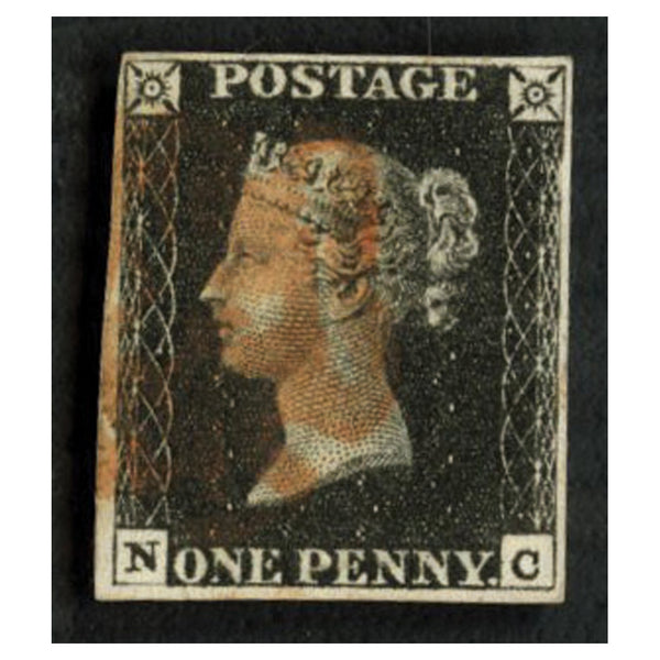 Great Britain 1840 - SG2 1d Black PI.6 v/f used_RRGBR0002A