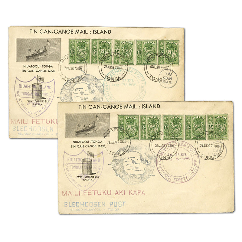 1939 Tonga Tin Can - Canoe Mail Covers_RRTONCV01