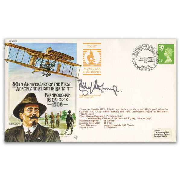 1988 First Flight UK 80th  - Signed Richard Attenborough