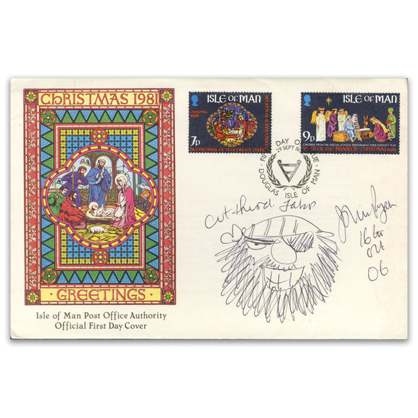 1981 IoM Christmas. Sig.ned John Ryan with Cut-Throat Jake Drawing_SIGE0625A