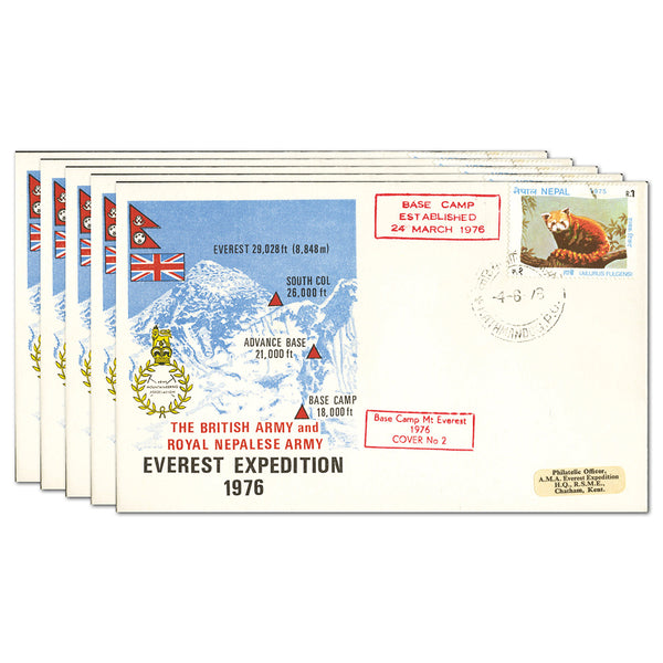 1976 Everest Expedition Set of 5 Signed Covers