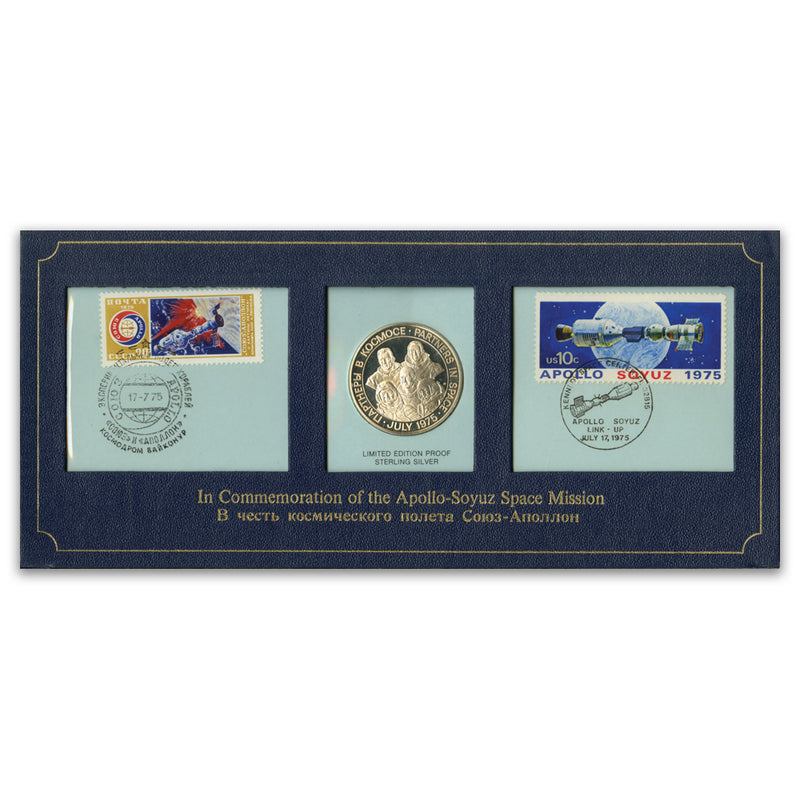 1975 Apollo-Soyuz Space Mission Silver Medallic Cover_TSS2223