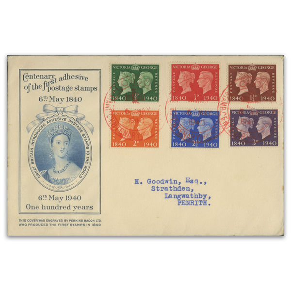 1940 Stamp Centenary, Red Cross Exhib. h/s_TX4005A