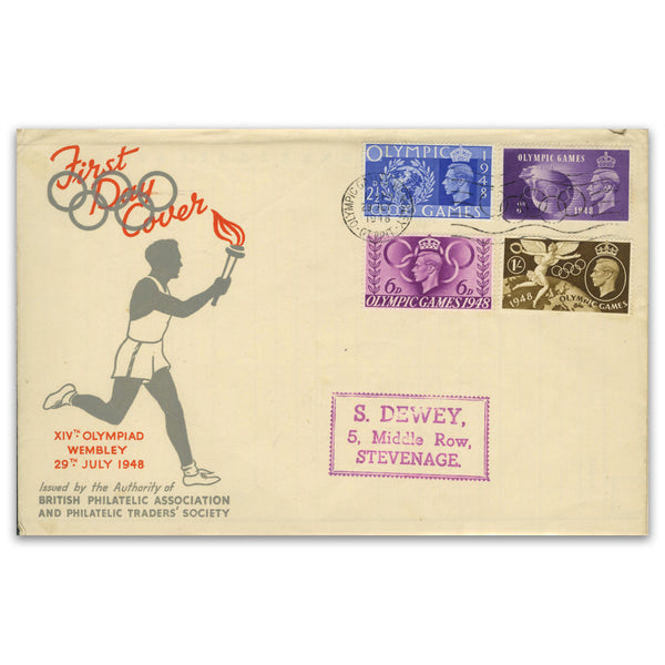 1948 Olympics Wembley Slogan BPA//PTS 'Runner' Cover. Printed address