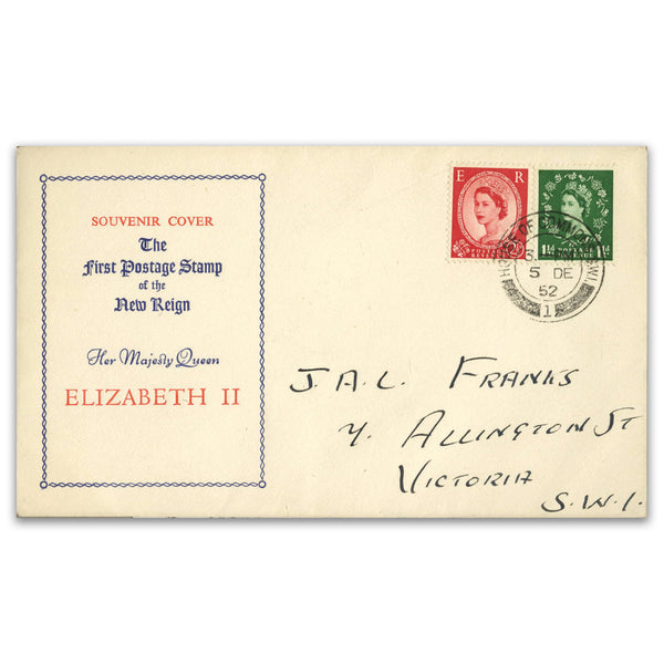 1952 1 ½ d & 2 ½ d Wildings, used with 'HOUSE OF COMMONS' cds on FDC with cachet. SG515, 519_TX5212G