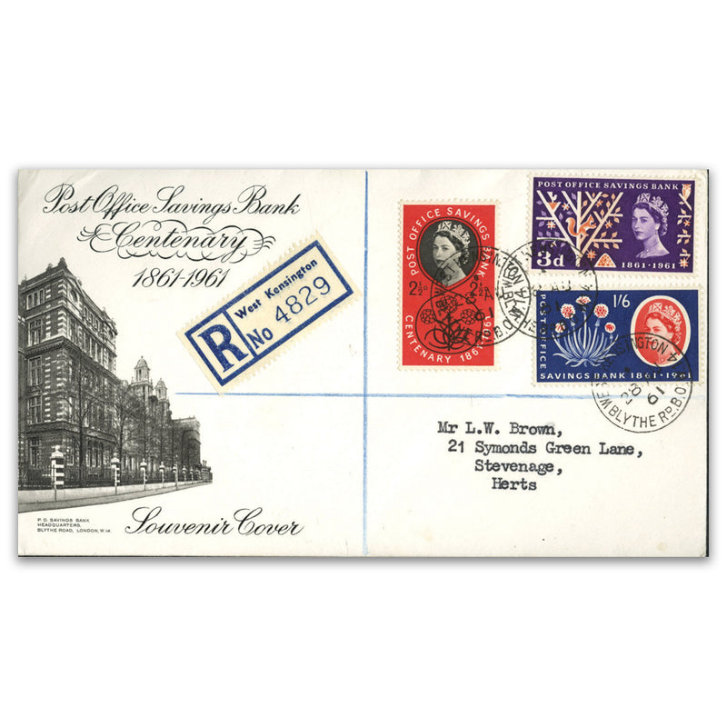 1961 POSB used on registered, addressed, illustrated FDC from Blythe Rd._TX6108I