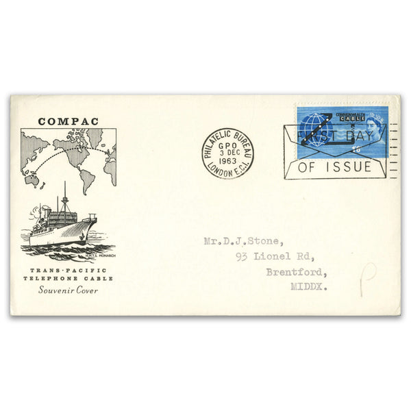 1963 Cable (phos), illustrated, London EC1 'envelope' slogan_TX6312I