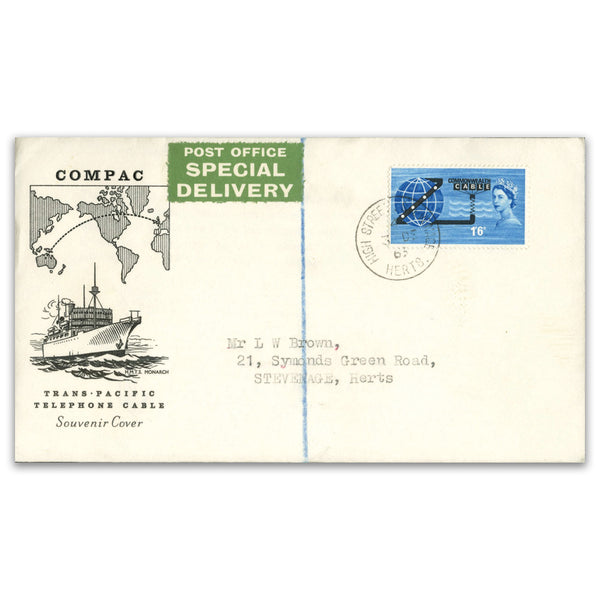 1963 COMPAC, cds used on illiustrated & addressed SPECIAL DELIVERY FDC._TX6312O