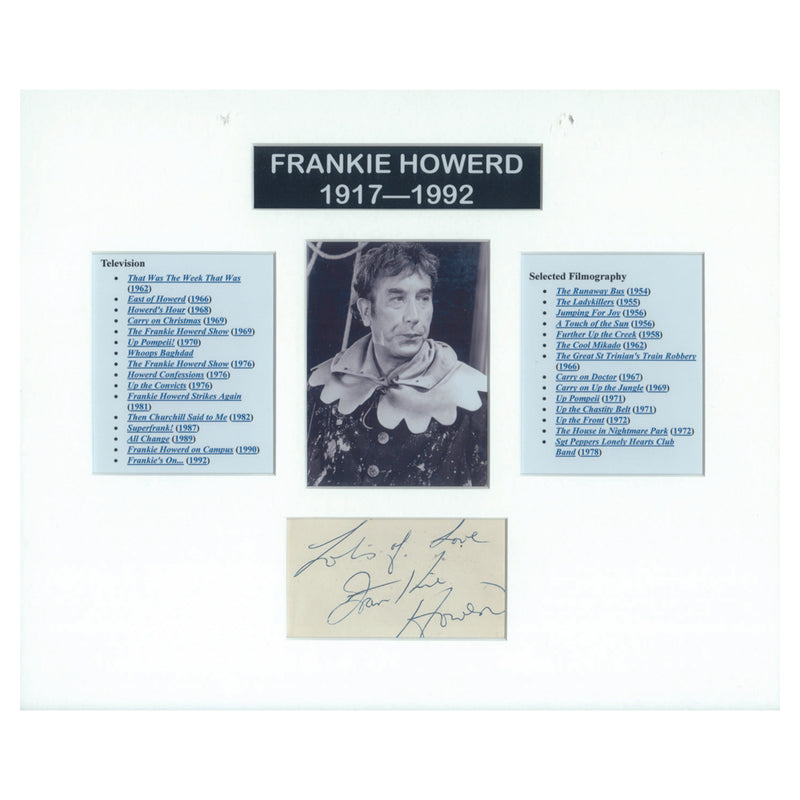 Frankie Howerd -  Autograph - Signature Mounted with Black & White Photograph - Framed_UFP5308