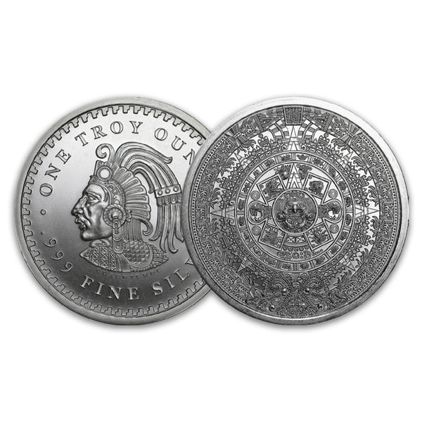 Aztec Calender 1oz Silver Round