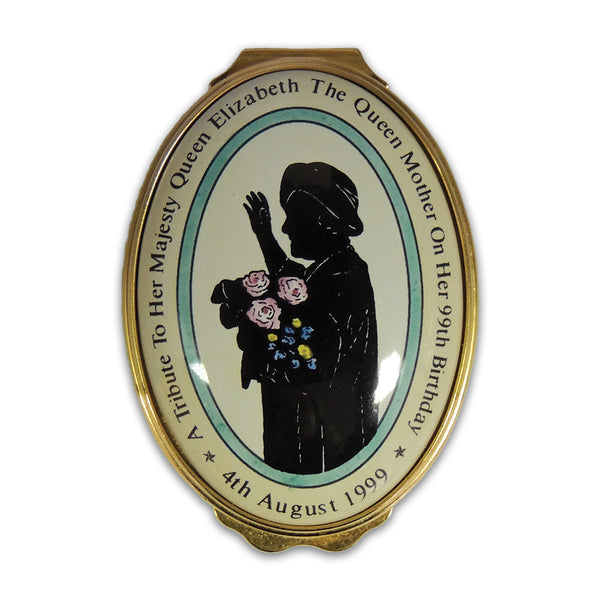 Halcyon Days Queen Mother 99th Birthday Ltd Ed. Enamel Box