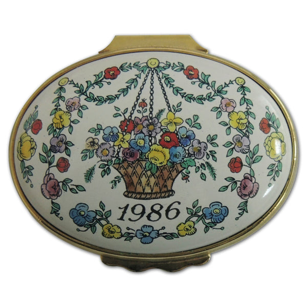 Halcyon Days 1986 A Year to Remember  Enamel Box CXX0512