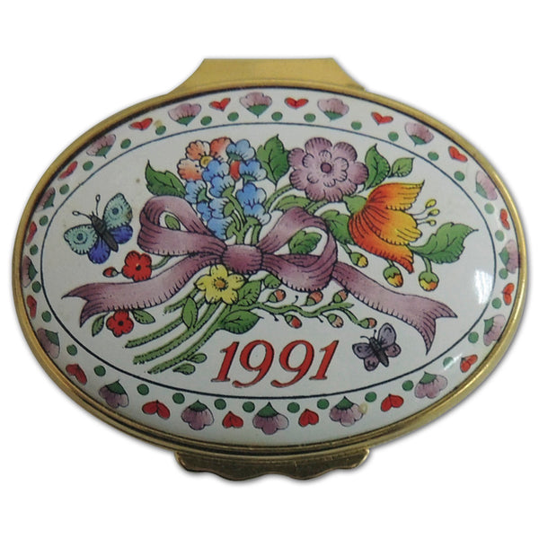 Halcyon Days 1991 A Year to Remember  Enamel Box CXX0516