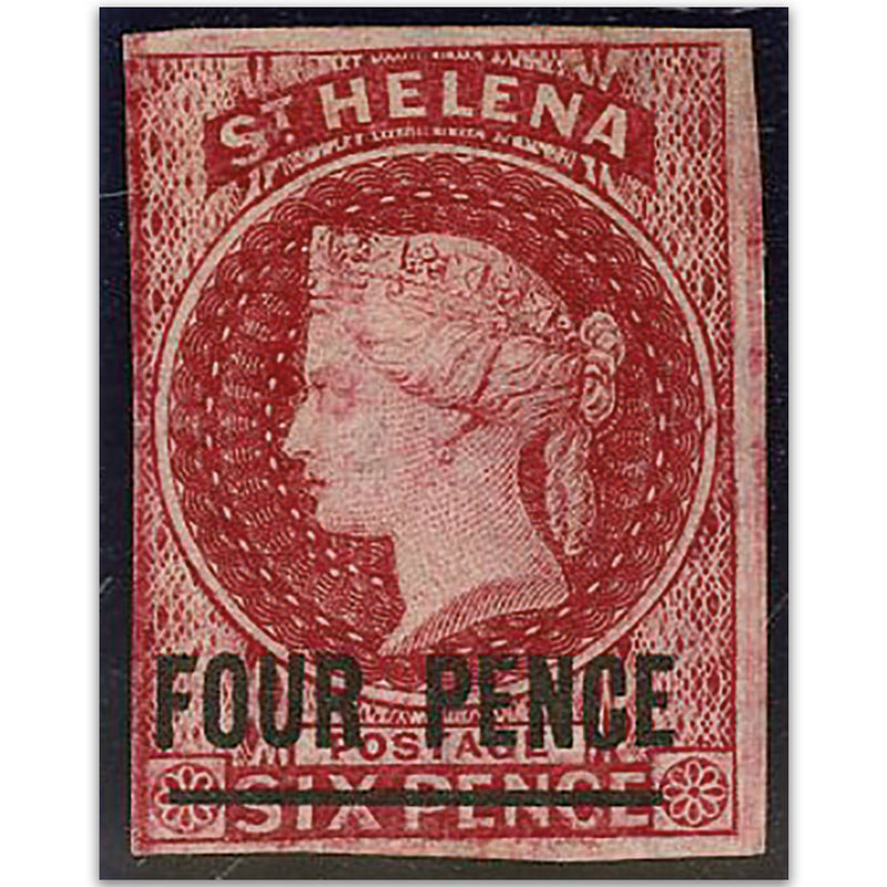 St Helena S.G.5 1863 4d Carmine m/m RRSTH0005