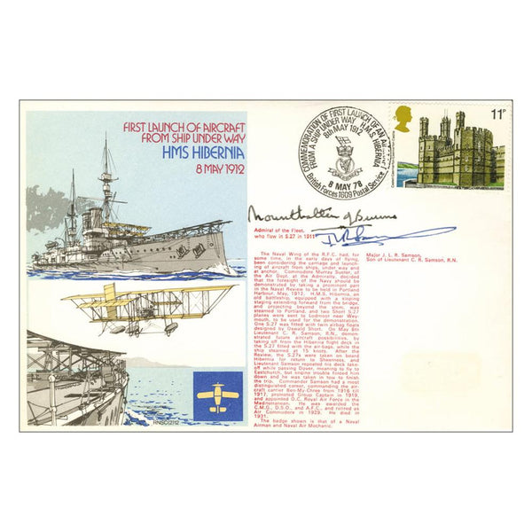 1978 Aircraft Launch From Ship - Signed by Admiral Mountbatten of Burma SIGM0124