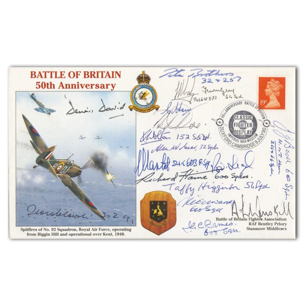 1990 Battle of Britain 50th Anniversary - Signed by 18 BoB Pilots/Crew WAAF SIGM0246