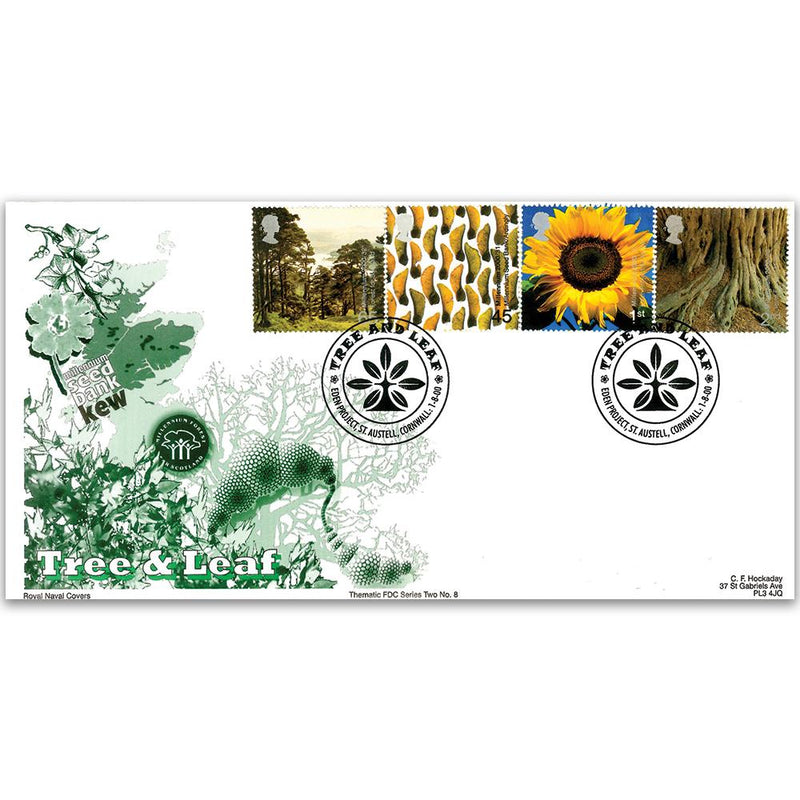 2000 Tree & Leaf - Royal Naval Covers - Eden Project Handstamp TX0008P