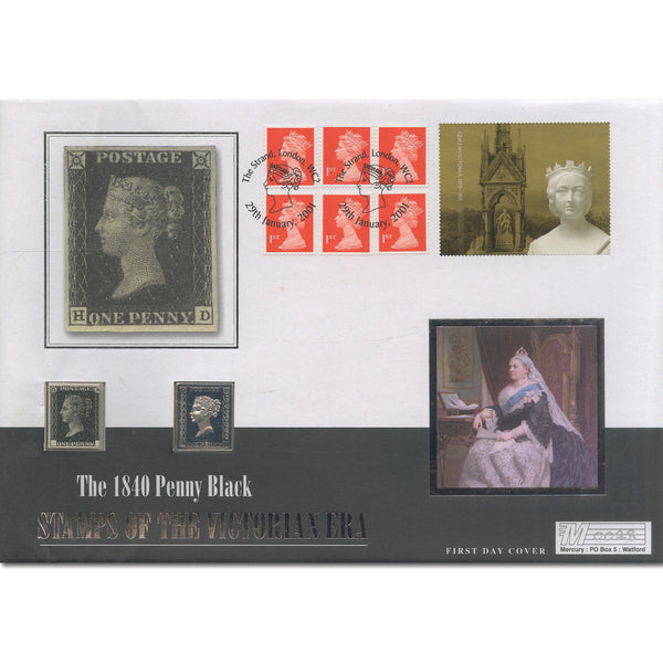 2001 Victoria Label - Penny Black Silver Replica FDC TX0101C