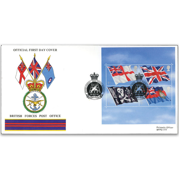 2001 Flags M/S BFPO Official, BF 2644 PS h/s TX0110N