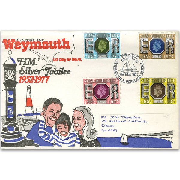 1977 Silver Jubilee - Weymouth & Portland Exhibition official handstamp