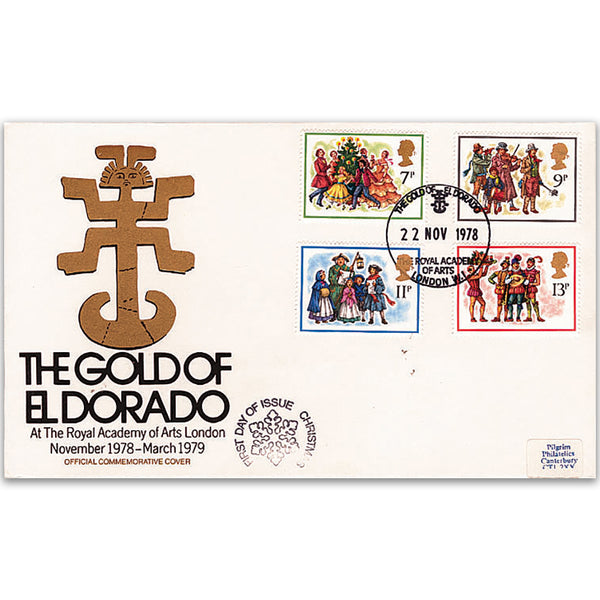 1978 Christmas - The Gold of El Dorado Official Cover - Royal Academy of Arts, London Handstamp TX7811G