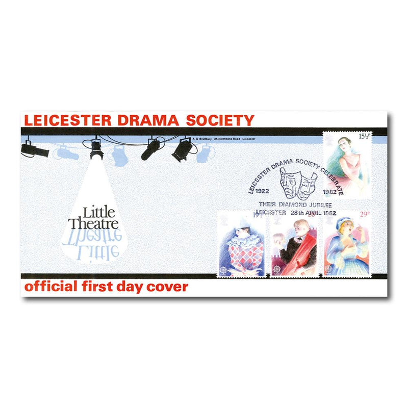 1982 Theatre - Leicester Drama Society Diamond Jubilee Handstamp TX8204G