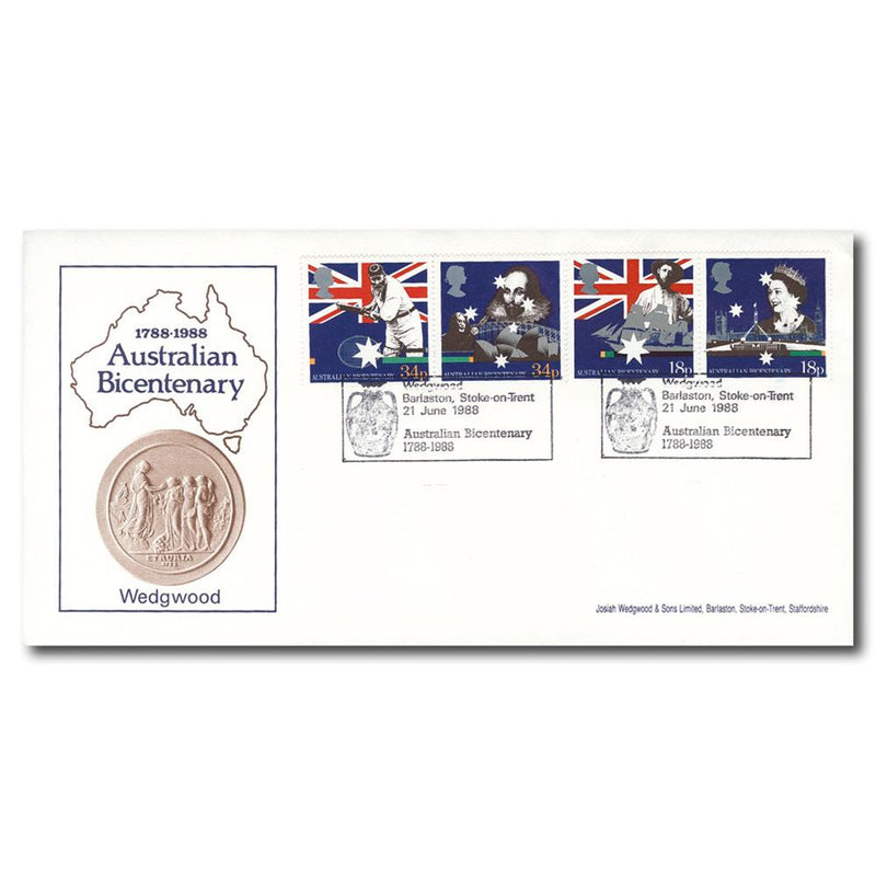 1988 Bicentenary - Wedgwood, Barlaston Handstamp TX8806