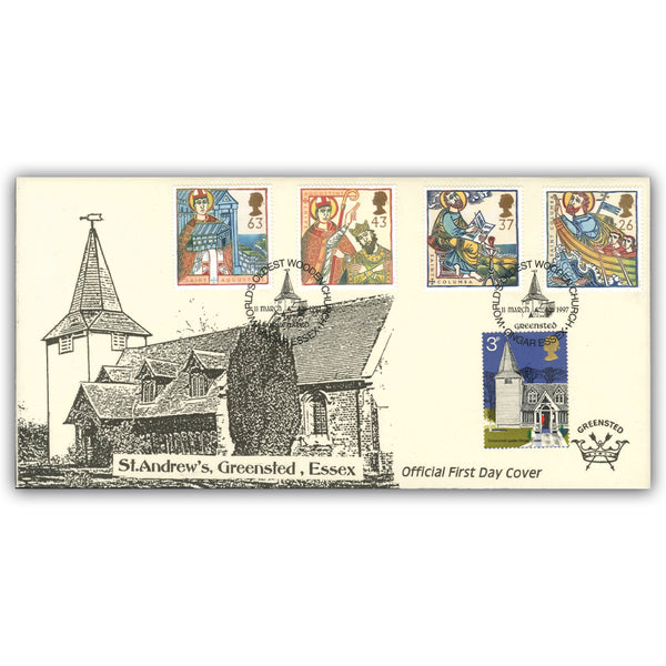 1997 Faith. Havering St Andrews Greensted Official. Ongar h/s. With 1972 Greensted stamp