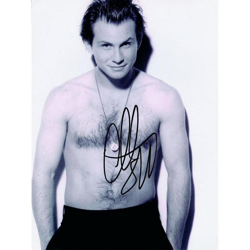 Christian Slater - Autograph - Signed Black and White Photograph