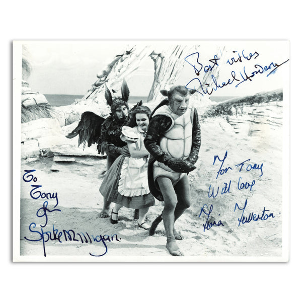 Spike Milligan, Michael Horden, Fiona Fullerton- Autograph - Signed Black and White Photograph