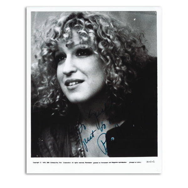 Bette Midler - Autograph - Signed Black and White Photograph