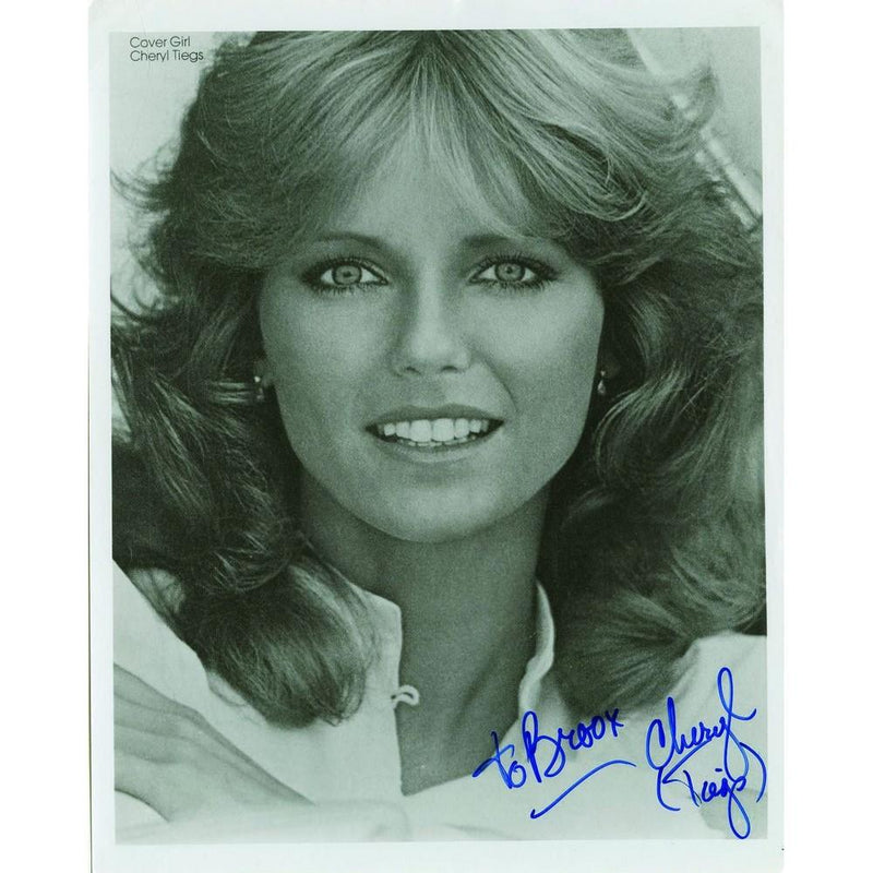 Cheryl Tiegs Signed Black and White Photograph