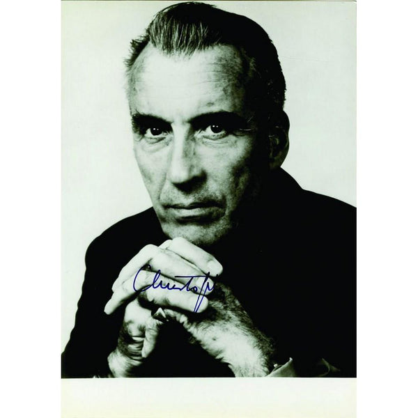 Christopher Lee Signed Black and White Photograph