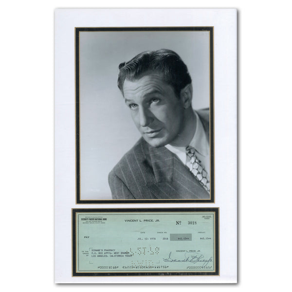 Vincent Price Autograph